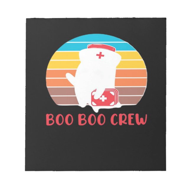 Bloc De Notas Boo Boo Crew Nurse Funny Ghost Halloween Classic T (Frente)