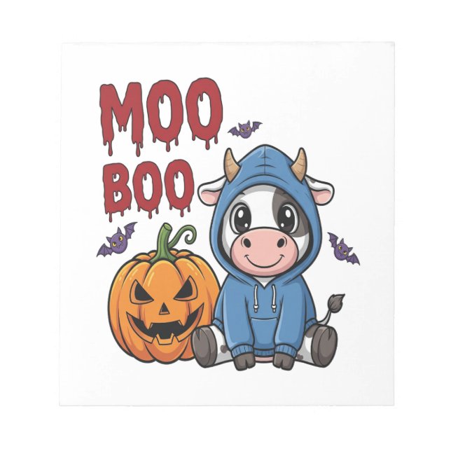 Bloc De Notas Boo Halloween Spooky Ghost Cow (Frente)