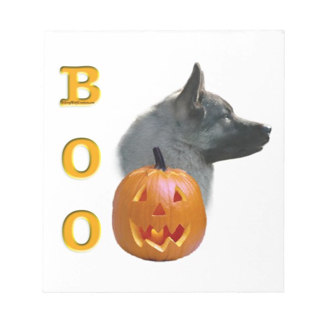 Bloc De Notas Boo noruego Elkhound Halloween (Frente)