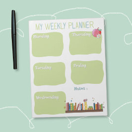 Bloc De Notas Book Lovers Weekly Planner Notepad
