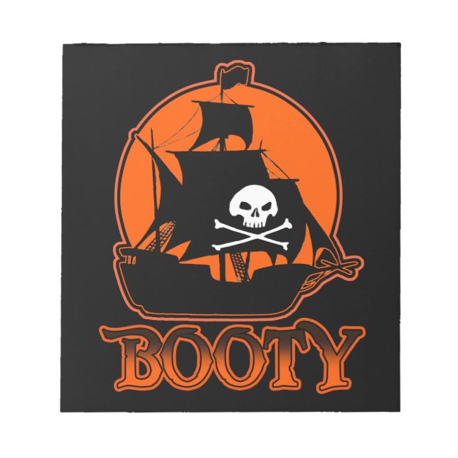 Bloc De Notas Booty pirata de Halloween (Frente)