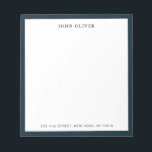 Bloc De Notas Borde azul marino Panel de notas formales<br><div class="desc">Billete personalizado, clásico y elegante con borde azul marino. Puede cambiar fácilmente el tipo de letra a cualquier estilo o color de su elección haciendo clic en los cuadros "Editar esta plantilla de diseño" situados en la parte derecha del elemento, o en el botón azul "Personalizar" para organizar el texto,...</div>