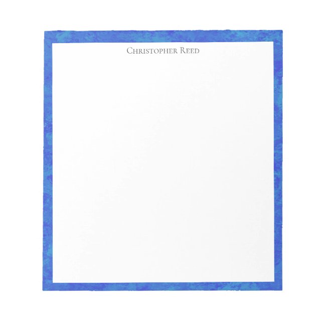 Bloc De Notas Borde de lienzo azul cobalto moteado (Frente)