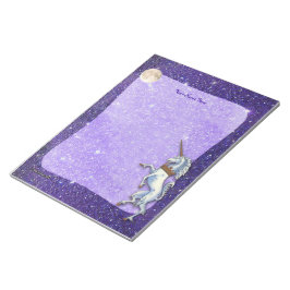Bloc De Notas Borde del Purpurina de la imitación púrpura de Uni