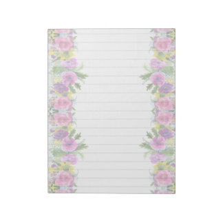 Bloc De Notas Borde floral elegante Stationery Notepad