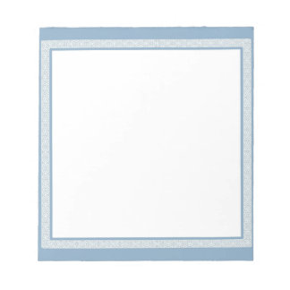 Bloc De Notas Borde geométrico azul y blanco