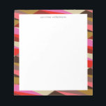 Bloc De Notas Borde geométrico elegante negrita de los años 60 p<br><div class="desc">Bloc de notas personalizado de borde geométrico elegante negrita de 60</div>