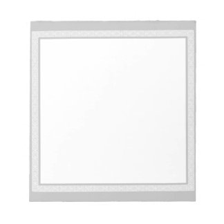 Bloc De Notas Borde geométrico gris y blanco