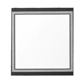 Bloc De Notas Borde geométrico negro y blanco