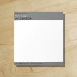 Bloc De Notas Borde gris mínimo simple y negrita del escritorio<br><div class="desc">Una nota moderna y contemporánea para el minimalista. La tipografía audaz y memorable combina bien con la tipografía en un emparejamiento de moda clásico de color negro y elegante gris. Sencillo y refinado. — DETALLES DEL PRODUCTO: Tamaño: 5, 5" x 6" (Aproximación métrica: 13, 97 cm x 15, 24 cm)....</div>