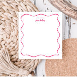 Bloc De Notas Borde ondulado a mano Borde ondulado rosa oscuro p<br><div class="desc">Este bloc de notas personalizado presenta un diseño "groovy" en azul o en cualquier color que elija. Utilice el formulario de plantilla para agregar su personalización.</div>