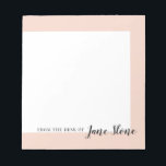 Bloc De Notas Borde Rubor de Mod<br><div class="desc">Sé la Señora Jefe que estás con estas divertidas y modernas toallas. Los colores de fondo y las fuentes son personalizable.</div>