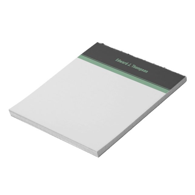 Bloc De Notas Borde sencillo verde gris (Lado Izquierdo)