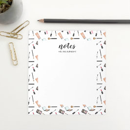 Bloc De Notas Bordes de patrón de maquillaje con nombre personal