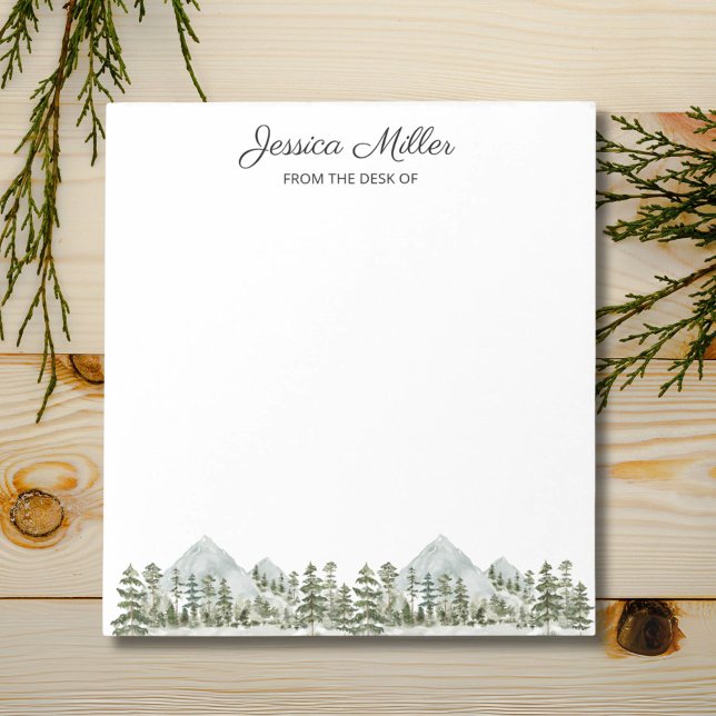 Bloc De Notas Bosque de Acuarela Personalizado De Parte de (Close up)