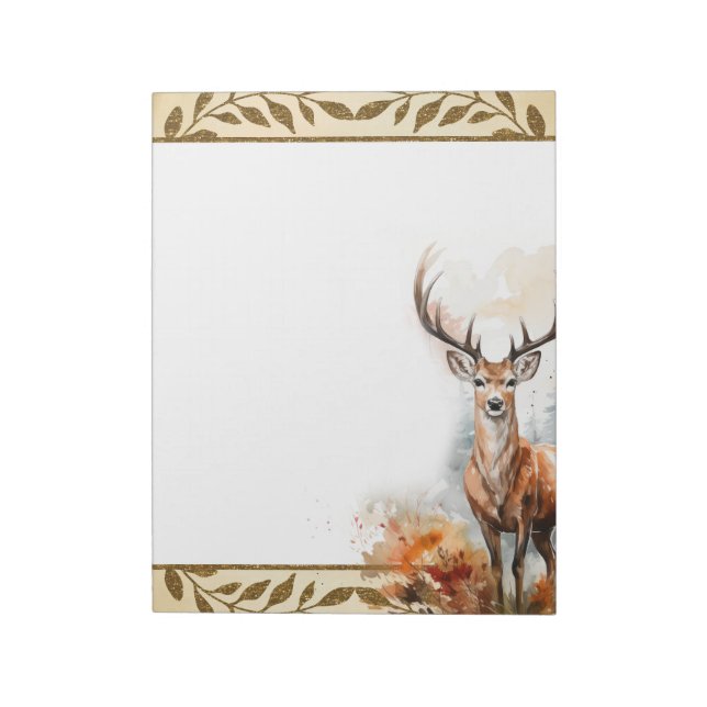 Bloc De Notas Bosque Deer Woodland Animales Naturaleza Tema Note (Lado Izquierdo)