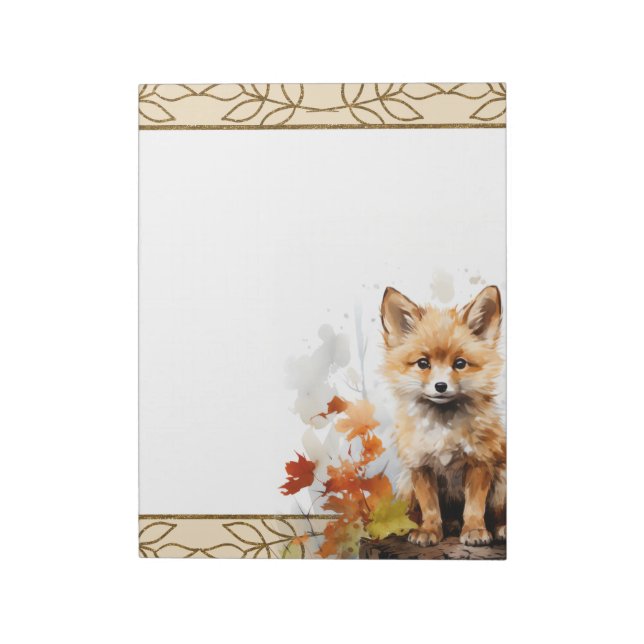 Bloc De Notas Bosque Fox Woodland Animales Naturaleza Tema Notep (Lado Izquierdo)