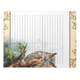 Bloc De Notas Bosque Lechuza Bosques Animales Naturaleza Tema No