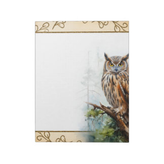Bloc De Notas Bosque Lechuza Bosques Animales Naturaleza Tema No