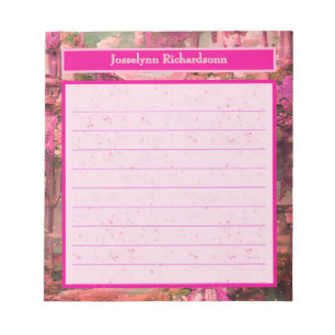Bloc De Notas Bosque Mundial Abstracto Rosa Personalizado