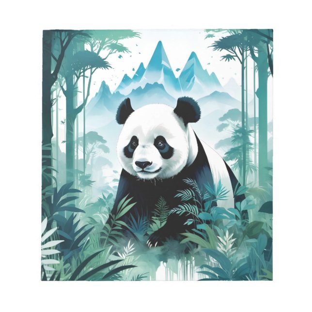 Bloc De Notas Bosque natural de animales silvestres Panda (Frente)