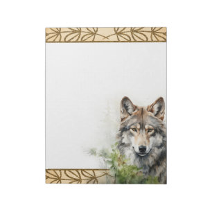 Bloc De Notas Bosque Wolf Woodland Animales Naturaleza Tema Note