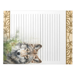 Bloc De Notas Bosque Wolf Woodland Animales Naturaleza Tema Note