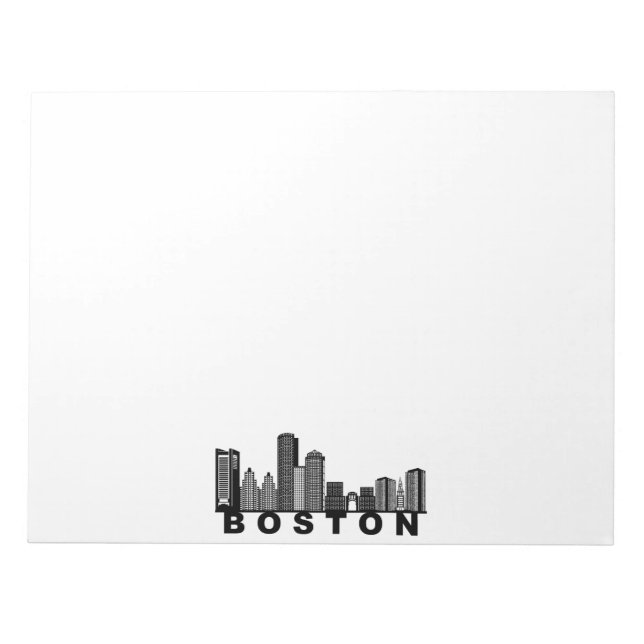 Bloc De Notas Boston Skyline Silhouette  (Frente)