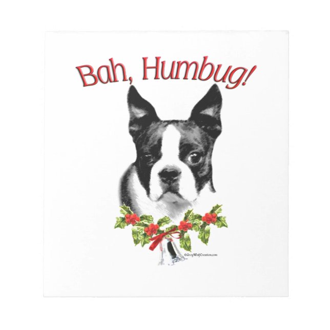 Bloc De Notas Boston Terrier Bah Humbug (Frente)