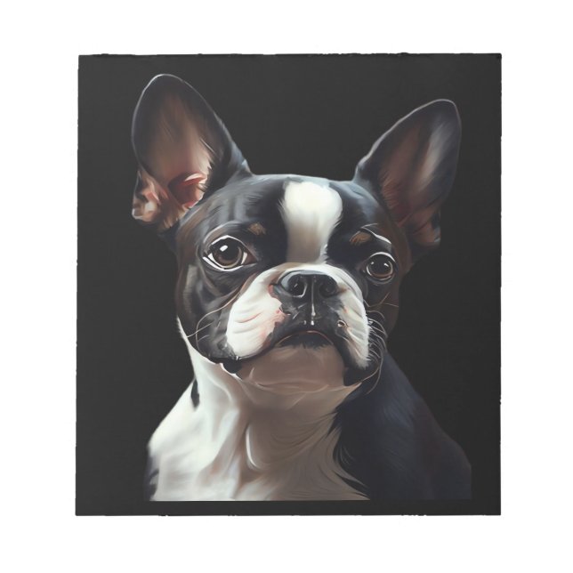 Bloc De Notas Boston Terrier - Oil Paint Classic T-Shirt (Frente)