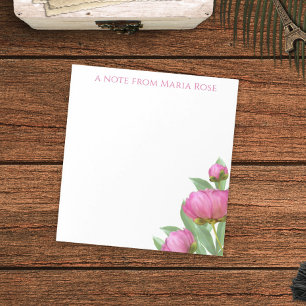 Bloc De Notas Botánica floral Peonies rosados simples Elegantes