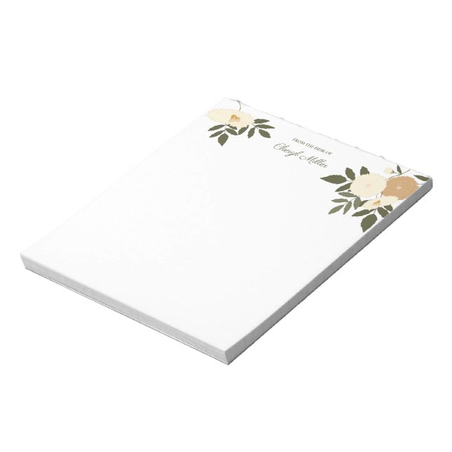 Bloc De Notas Botanical Floral Personalized Flower Drawing (Lado Izquierdo)