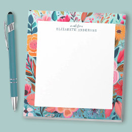Bloc De Notas Botánico Femenino Floral Bonito