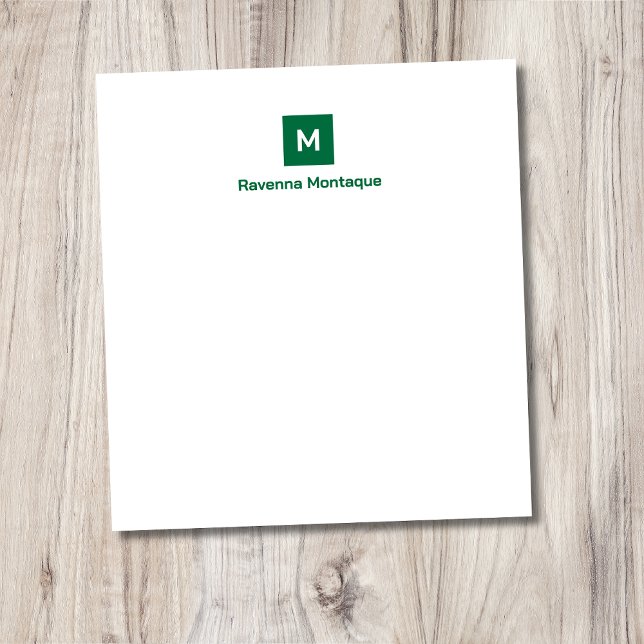 Bloc De Notas Botella Verde Moderno Chic De moda Monograma Nombr (Subido por el creador)