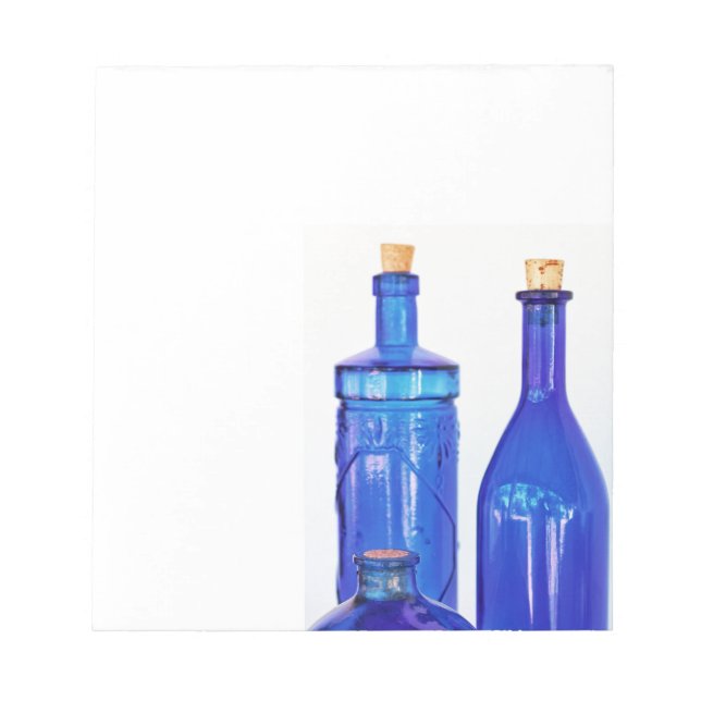 Bloc De Notas Botellas de vidrio azul (Frente)