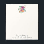 Bloc De Notas Bouquet floral rosa, Naranja y rosas blancas<br><div class="desc">Un cuaderno con un arreglo floral que contiene rosas rosadas,  naranjas y blancas,  rodeadas de hojas verdes.</div>