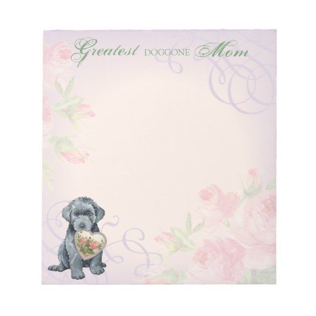 Bloc De Notas Bouvier des Flandres Heart Mom Notepad (Frente)