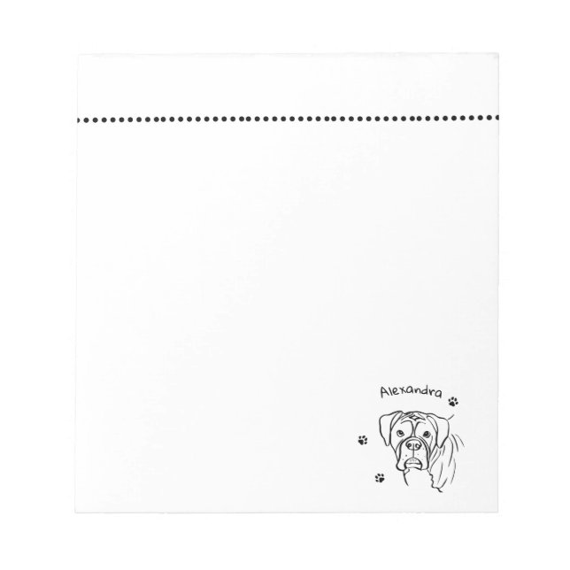 Bloc De Notas Boxer caprichoso: Arte de líneas de texto editable (Frente)