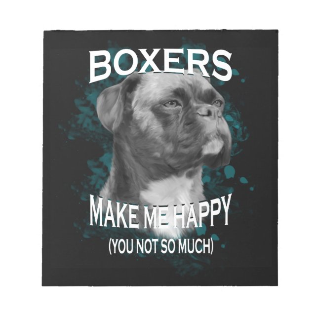 Bloc De Notas Boxer Dog Animal Aovers Art Textos (Frente)