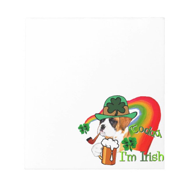 Bloc De Notas Boxer Dog St Patrick's Day (Frente)