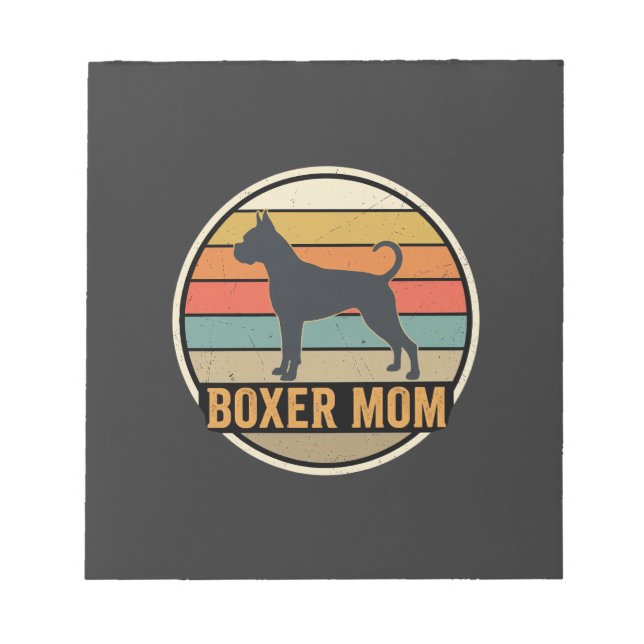 Bloc De Notas Boxer Mamá Retro Atardecer Perro (Frente)