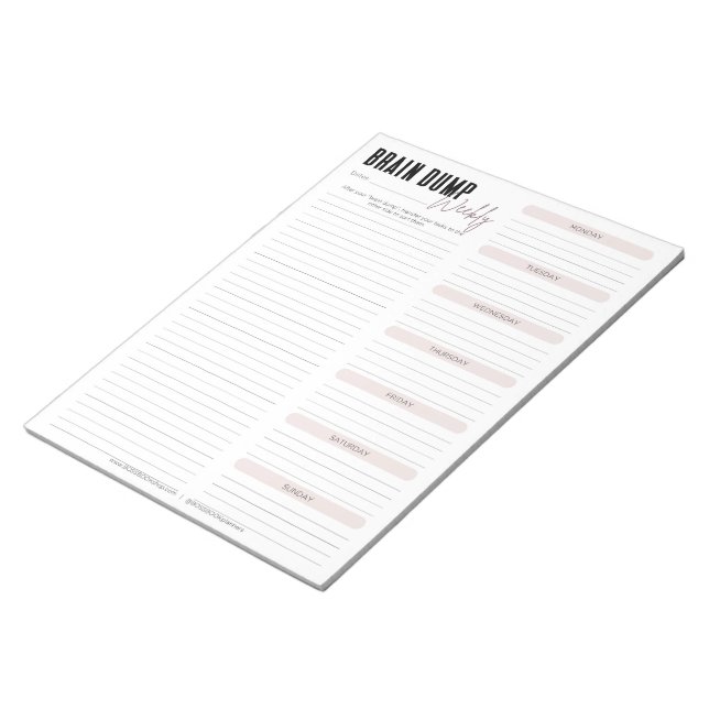 Bloc De Notas BRAIN DUMP | Rubor Weekly (Lado Derecho)