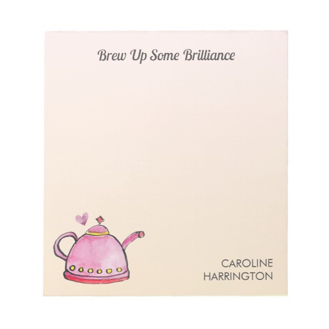 Bloc De Notas Breve Brilliance Cute Inspirador Tea Lover (Frente)