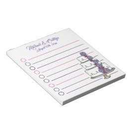 Bloc De Notas Bride Groom Personalizado Tartas Florales Favor de
