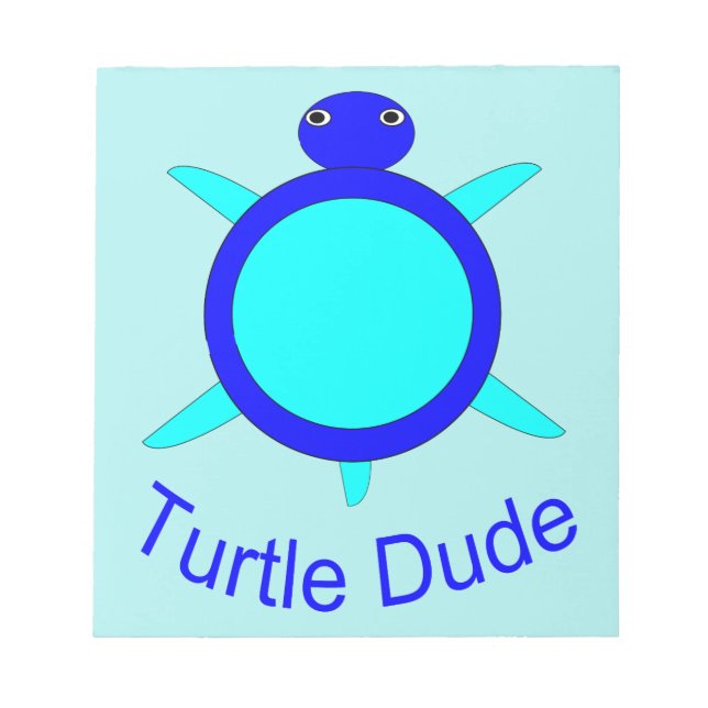 Bloc De Notas Bright Blue Turtle Dude Notepad (Frente)