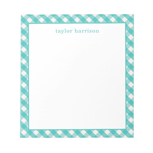 Bloc De Notas Bright Gingham Personalizado (Frente)
