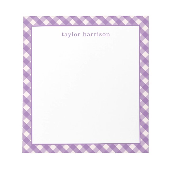 Bloc De Notas Bright Gingham Personalizado (Frente)