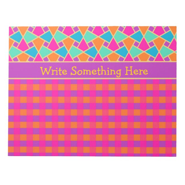 Bloc De Notas Bright Islamic Pattern and Checks Notepad, Jotter (Frente)