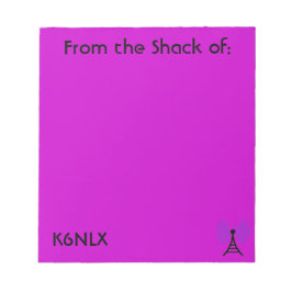 Bloc De Notas Bright Pink Amateur Radio Call Rótulo Notepad