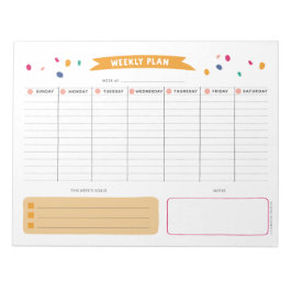 Bloc De Notas Bright Weekly Planner Notepad